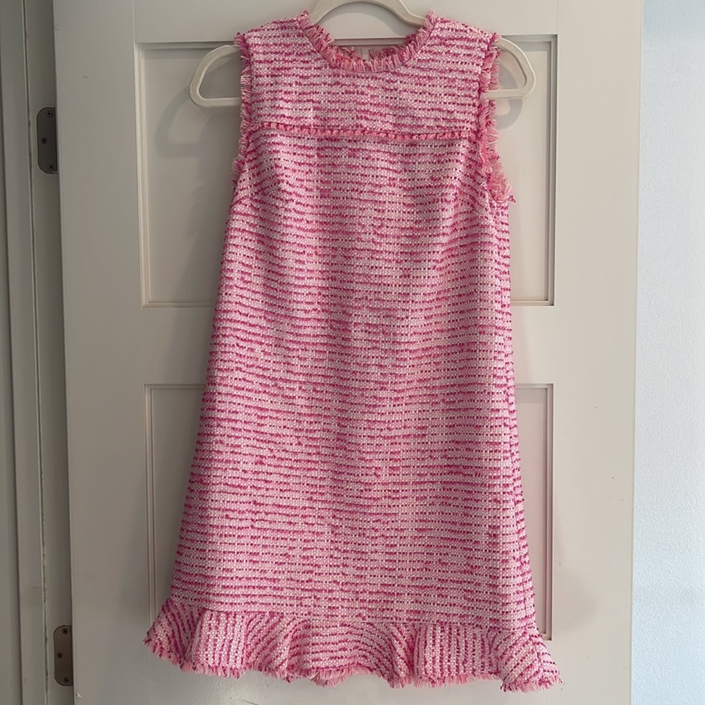 CeCe Pink Textured Tweed Sleeveless Dress